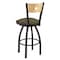 Holland Bar Stool Co 25" Swivel Counter Stool, Black Wrinkle, Nat Back, Graph Cork Seat 83025BWNatMplB017 - alternate 4